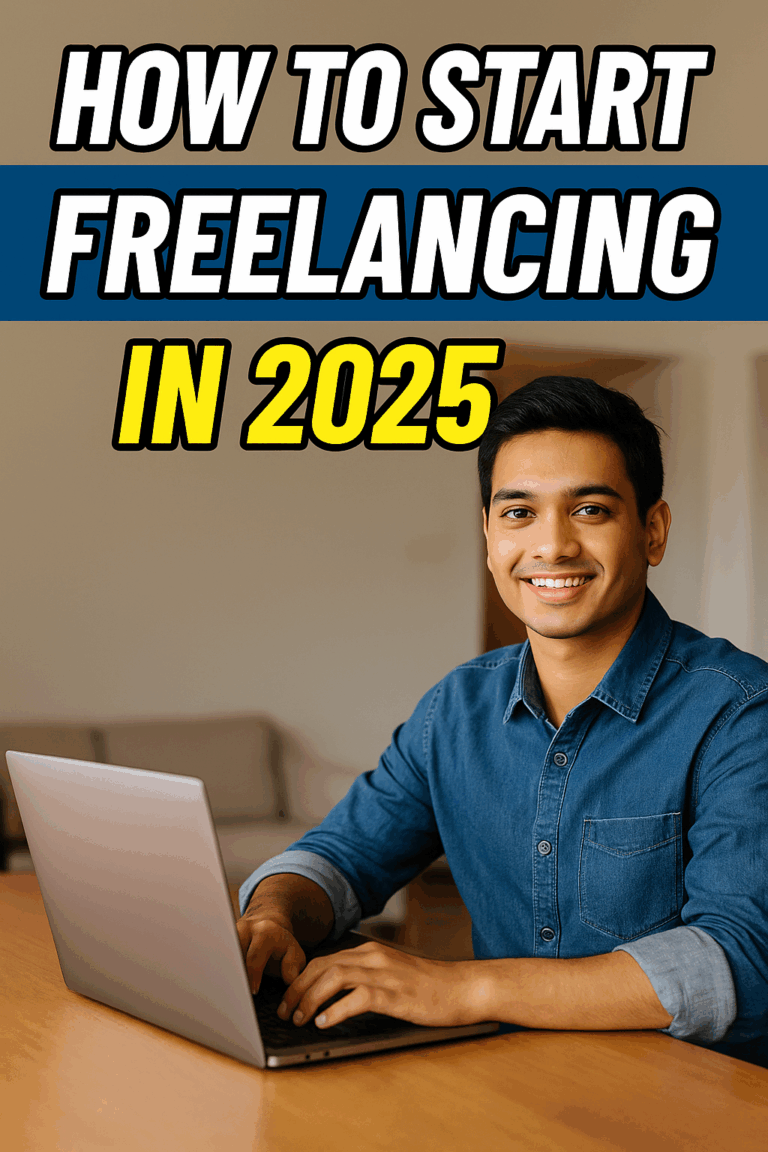 Freelancer working on laptop from home